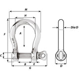 Grillete de arco Wichard HR - 24 mm de diámetro - 15/16" [11249]
