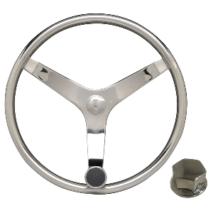 Uflex USA Uflex - V46 - 13.5" Stainless Steel Steering Wheel w/Speed Knob &amp; Chrome Nut - V46 KIT