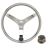 Uflex USA Uflex - V46 - 13.5" Stainless Steel Steering Wheel w/Speed Knob &amp; Chrome Nut - V46 KIT