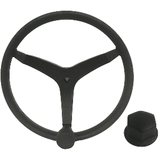 Uflex USA Uflex - V46 - 13.5" Stainless Steel Steering Wheel w/Speed Knob &amp; Chrome Nut - Black - V46B KIT