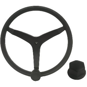 Uflex USA Uflex - V46 - 13.5" Stainless Steel Steering Wheel w/Speed Knob &amp; Chrome Nut - Black - V46B KIT