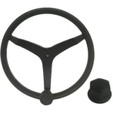 Uflex - V46 - 13.5" Stainless Steel Steering Wheel w/Speed Knob Chrome Nut - Black [V46B KIT]