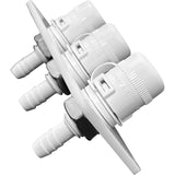 Flushmaster Flush Port Reroute Dual Outlet - White Acrylic Plate - Horizontal - 1/2' Barb [SM-QCR2WH12] - official Flushmaster product image 3