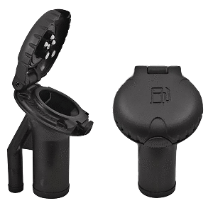 Attwood Marine Attwood Deck Fill f/Pressure Relief Systems - Angled Body &amp; Scalloped Black Plastic Cap - 99DFPVAB1S