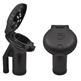 Attwood Marine Attwood Deck Fill f/Pressure Relief Systems - Angled Body &amp; Scalloped Black Plastic Cap - 99DFPVAB1S