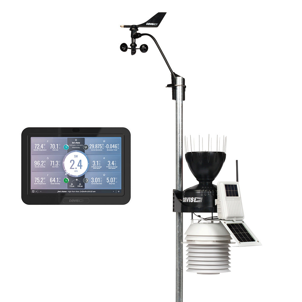 Estación meteorológica inalámbrica Davis Vantage Pro2 con consola WeatherLink Escudo contra radiación aspirado por ventilador las 24 horas [6253]