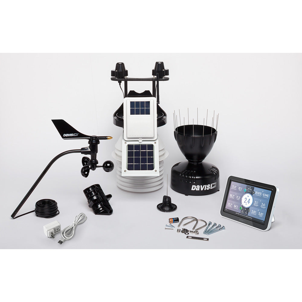 Estación meteorológica inalámbrica Davis Vantage Pro2 con consola WeatherLink, protección contra radiación aspirada por ventilador las 24 horas, sensores solares UV [6263]