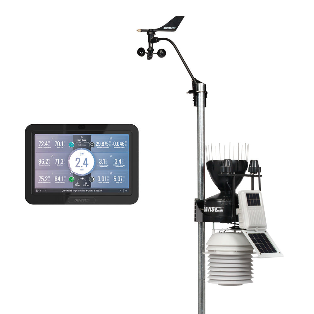 Estación meteorológica inalámbrica Davis Vantage Pro2 con consola WeatherLink, protección contra radiación aspirada por ventilador las 24 horas, sensores solares UV [6263]