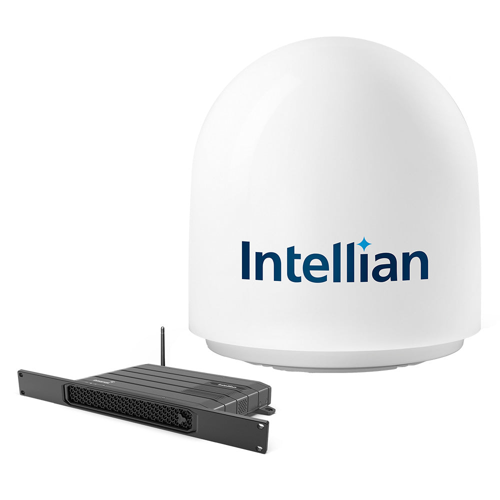 Terminal marítimo de banda ancha Intellian FB500 Inmarsat Fleet con BDU de montaje en rack de 19" [F4-A500-R]
