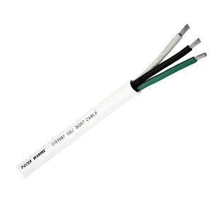 Pacer Round 3 Conductor Cable - 100' - 12/3 AWG - Black, Green &amp; White - WR12/3-100