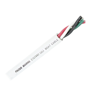 Pacer Round 4 Conductor Cable - 500' - 10/4 AWG - Black, Green, Red &amp; White - WR10/4-500