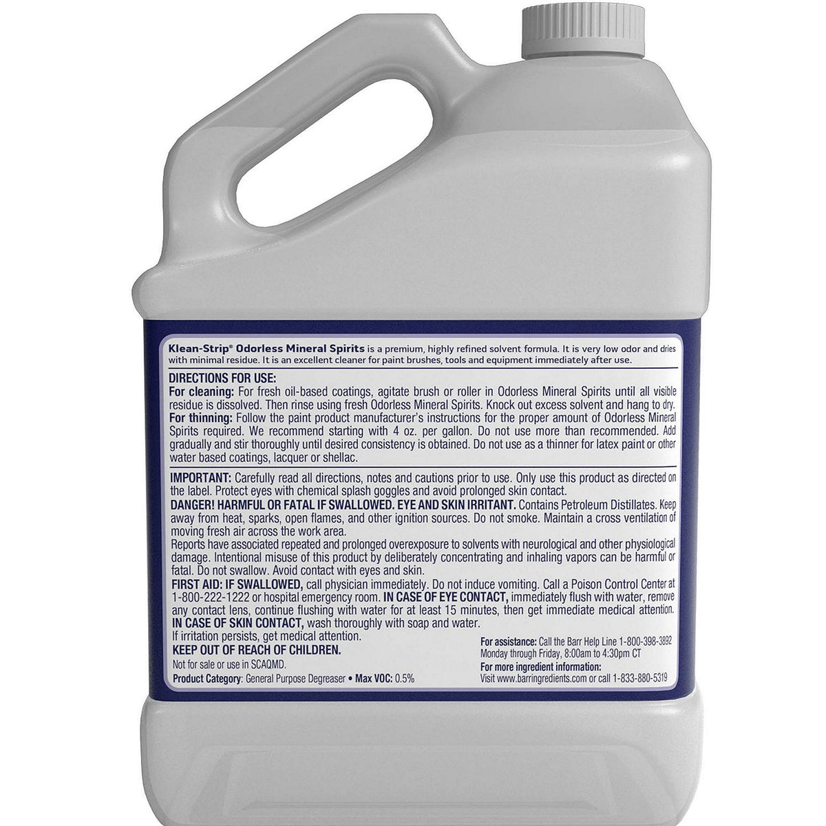 Klean Strip Kleen Strip GKSP94214CA Odorless Mineral Spirits, 1 Gal. - California - image 3