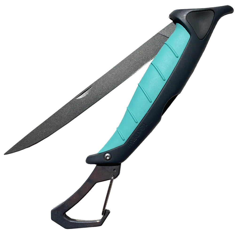 Cuchillo para filetear plegable Toadfish Stowaway con mosquetón incorporado - 7" [1029]
