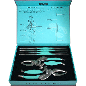 Toadfish Crab/Lobster Tool Set - 2 Shell Cutters &amp; 4 Seafood Forks - 1022