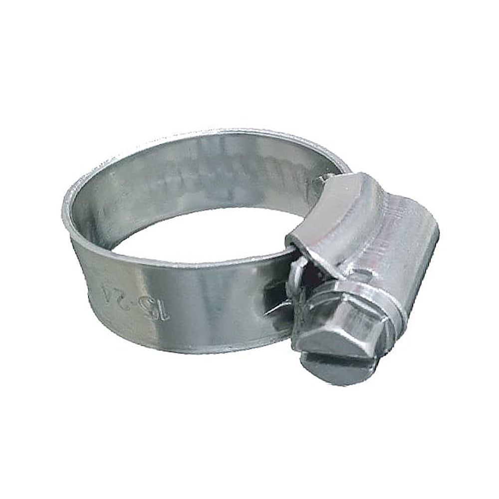 Trident Marine 316 SS Abrazadera de manguera de engranaje helicoidal no perforada - Banda de 3/8" - Rango de sujeción (3/4" 1-1/8") - Paquete de 10 - Tamaño SAE 10 [705-0581]