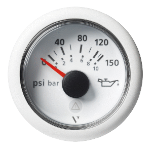 Veratron 52mm (2-1/16") ViewLine Engine Oil Pressure Gauge - 150 PSI - White Dial &amp; Bezel - A2C59514202