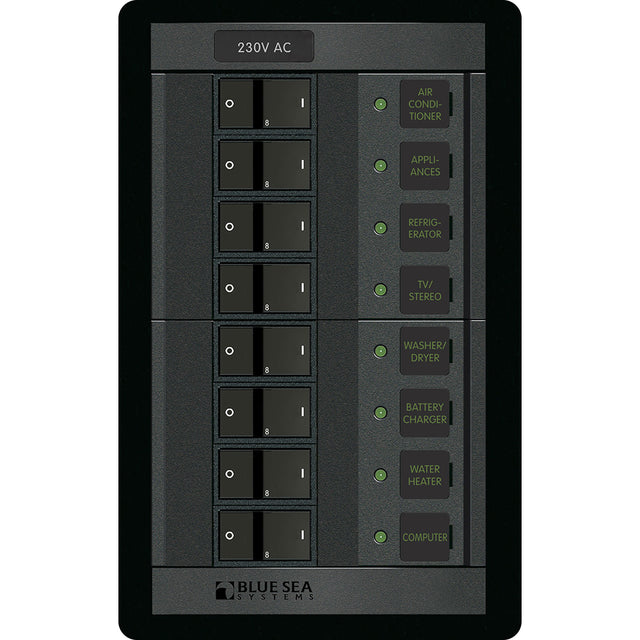 Blue Sea Systems Blue Sea 230 Volt AC 8 Position 360 Panel - 1229