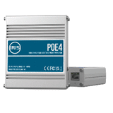 Iris Innovations Iris Four Channel Uplink Power Over Ethernet Switch - IEEE802.3af &amp; 3at Compliant - 9-30VDC Input - 48VDC Output - POE4V2