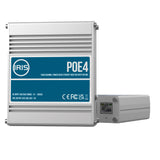 Conmutador de alimentación a través de Ethernet de enlace ascendente de cuatro canales Iris - Cumple con IEEE802.3af 3at - Entrada de 9-30 VCC - Salida de 48 VCC [POE4V2]