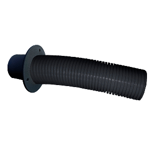 Trident Marine 10' Black Stern Flex Hose w/Transom Flange - TFK-10