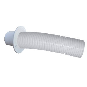 Trident Marine 4' White Stern Flex Hose w/Transom Flange - TFK-4W