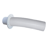 Trident Marine 4' White Stern Flex Hose w/Transom Flange - TFK-4W