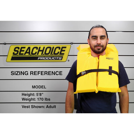 Seachoice Life Vest, Type II Personal Flotation Device, Yellow, Adult - EPE1110AK1AUY-86020 - official Seachoice product image 5