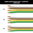 Marpac Bonded Parallel Wire -4-Conductor (16 Gauge, White/Brown/Yellow/Green, 100’ L) - 7-4398 - image 1
