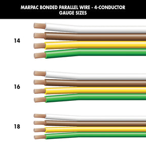 Marpac Bonded Parallel Wire -4-Conductor (18 Gauge, White/Brown/Yellow/Green, 100’ L) - 7-4396 - image 1