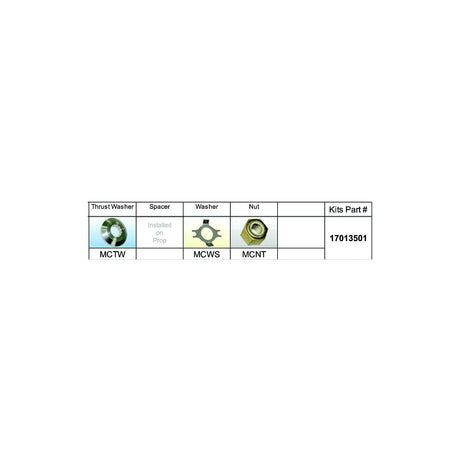 Solas Propeller Solas 17013501 Fixed Hub Prop Hardware Kit - Mercury, Type C - 17013501 - official Solas product image 2