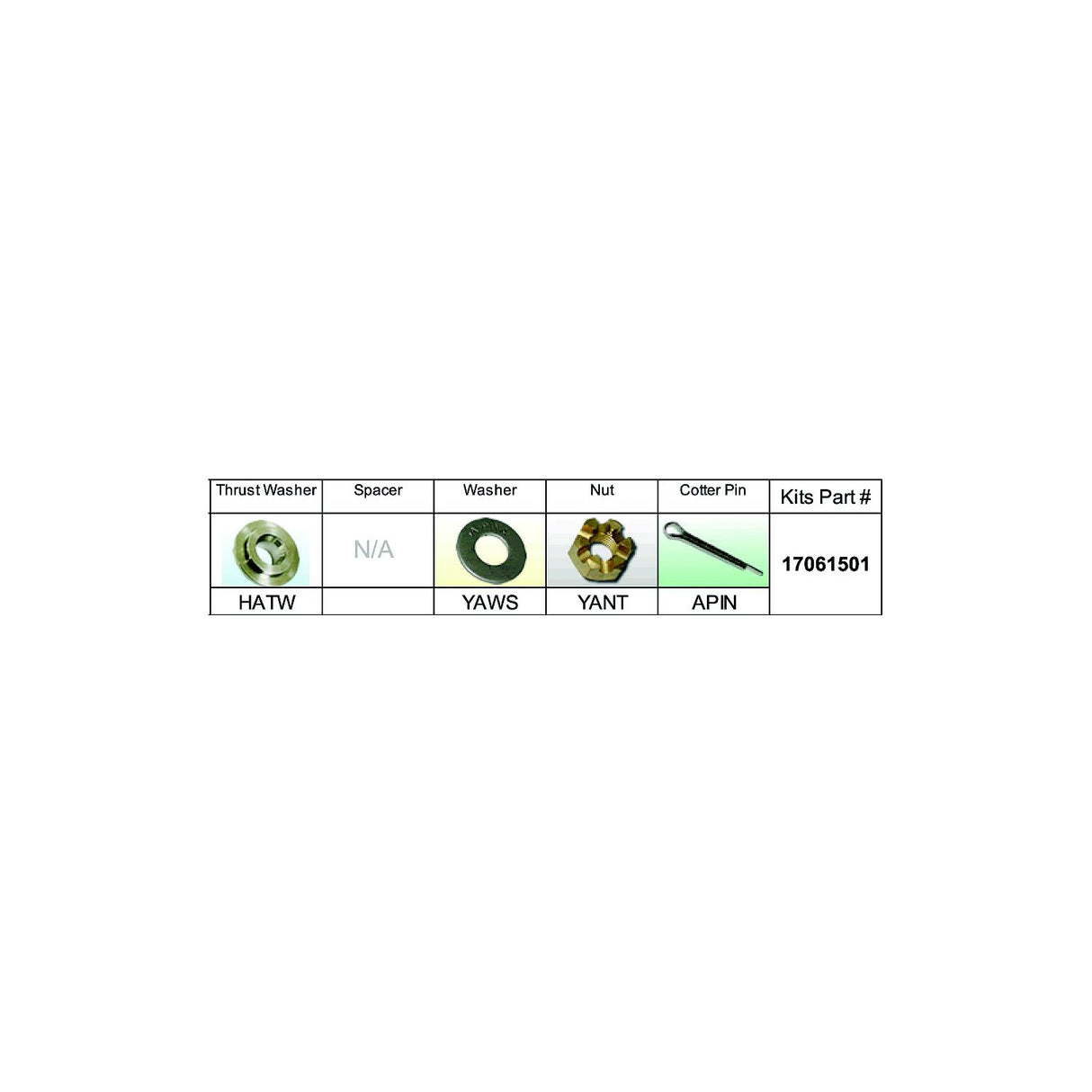 Solas Propeller Solas 17061501 Fixed Hub Prop Hardware Kit - Honda, Type A - 17061501