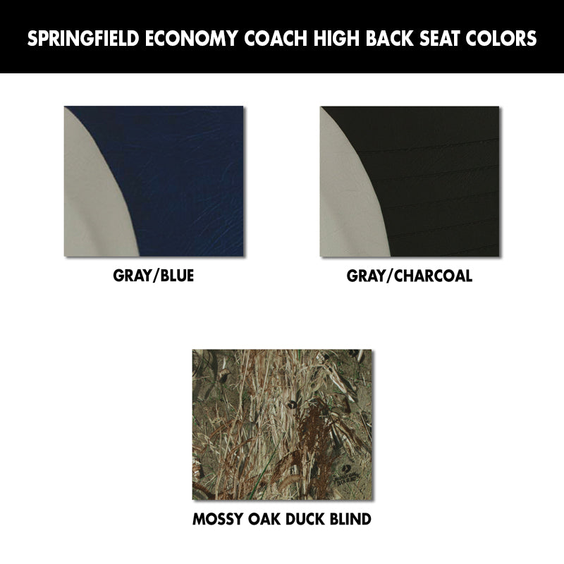 Springfield Marine XXL Economy Coach High Back Folding Seat (Gray/Charcoal) - 1040693 - image 2