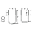 Tie Down Square Zinc Plated U-Bolt Kit (7/16”-14 x 4-1/16” x 2-13/16” x 1-3/4”) - 86234 - image 1