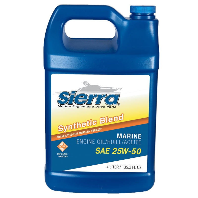 Sierra 18-9552-3 O/B Oil 25W50 Smi/Syn 4L Marine Boat