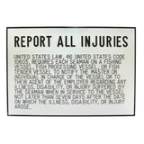 Bernard Engraving P-230 Injury Plaque General Accesories Marine Boat