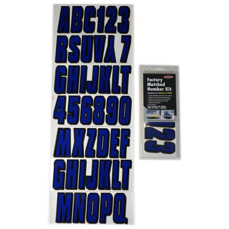 Hardline Products BLBLK320 Letter Kit Blu/Black Marine Boat