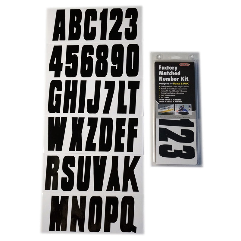 Hardline Products BLK350EC Black Letter Kit Marine Boat