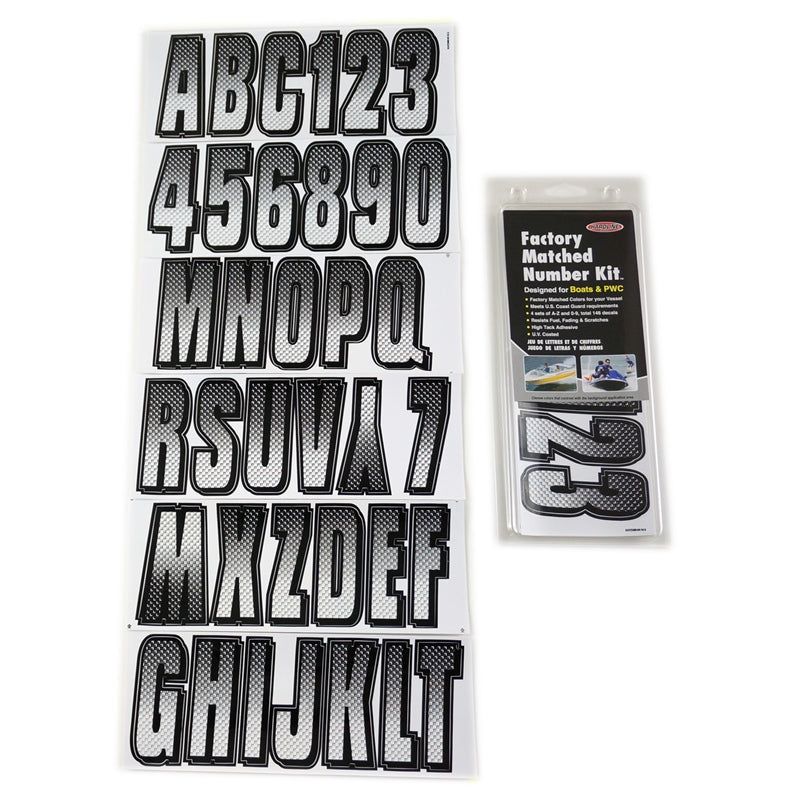 Hardline Products WHBKG300 Letter Kit White/Black Marine Boat