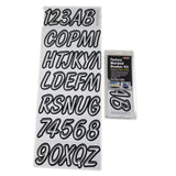 Hardline Products WHBKG400 Letter Kit White/Black Marine Boat