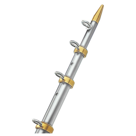 TACO Marine OT-0541VEL15-HD Heavy Duty Outrigger Pole PR 1-1/2"x15' Slv/Gold