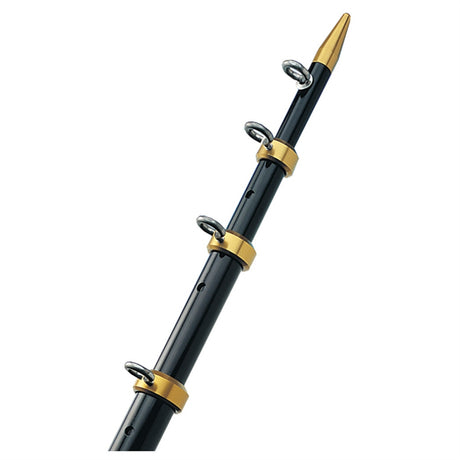 TACO Marine OT-0541BKA15-HD Heavy Duty Outrigger Pole PR 1-1/2"x15' Black/Gold
