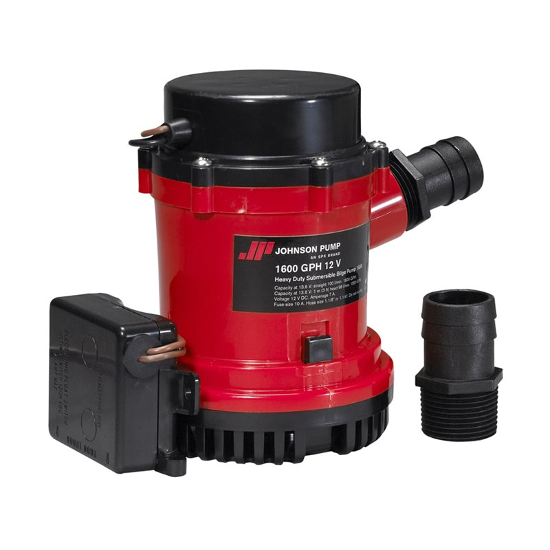 Johnson Pump 01674-001 Heavy Duty Bilge Pump With Ultima Switch 1600G 12V