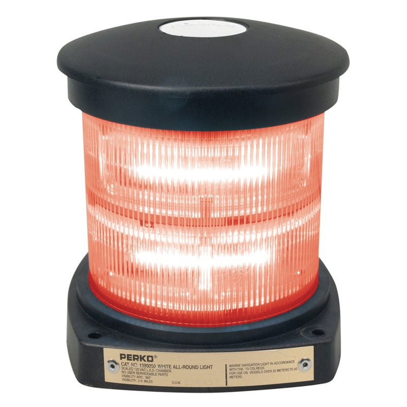 Perko 1380 R00 Blk LED Black/Polypropylene All-Round Light Red Marine Boat