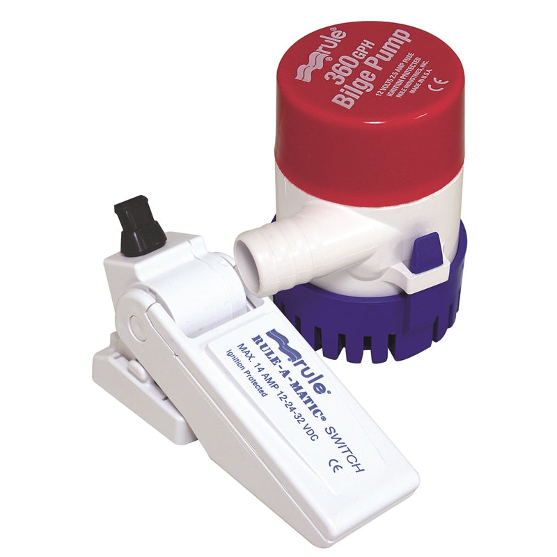 Rule 24DA-35A Bilge Pump With Float Switch 360GPH Marine Boat