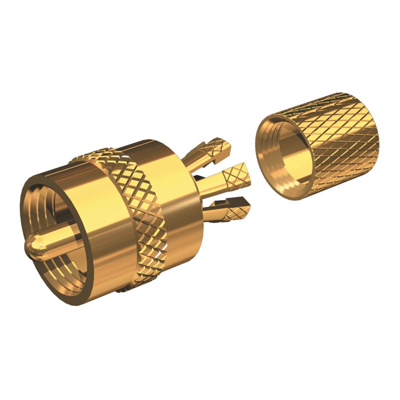 Shakespeare PL-259-CP-G Coax Connector RG8 &&&& RG58 Solderless Marine Boat