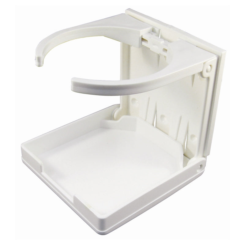 Marpac 7-0960 Drink Holder Fold Down Adj White Marine Boat