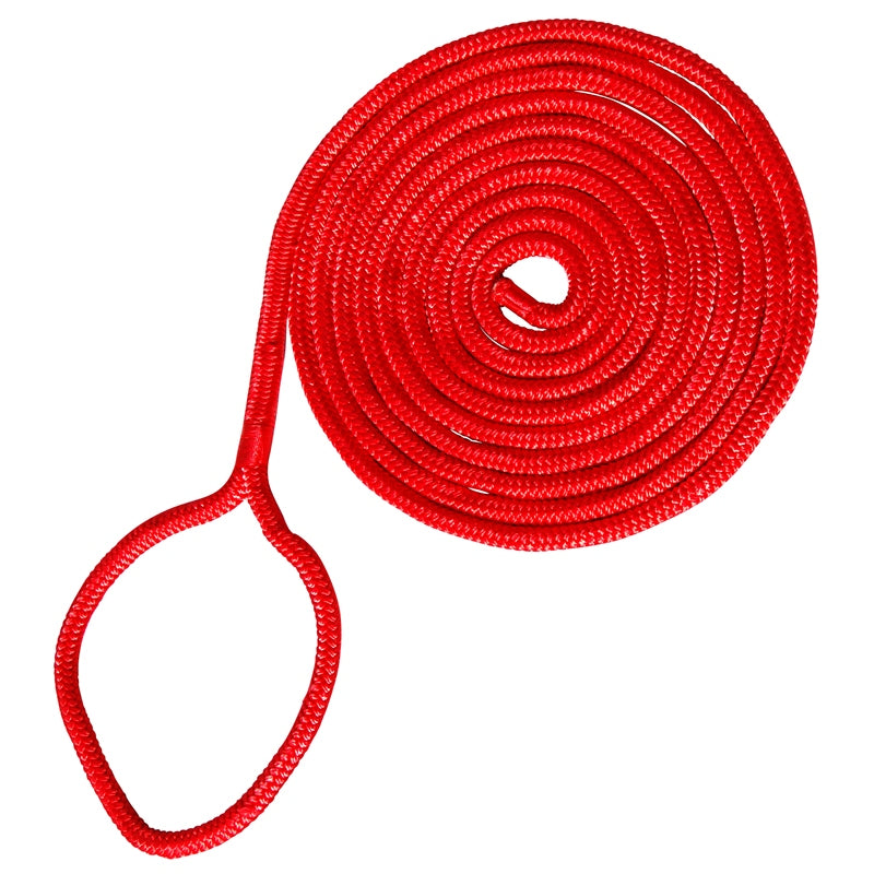 Marpac 1601407 Dock Line Nylon Dbl/Brd 1/2"x20' Red Marine Boat