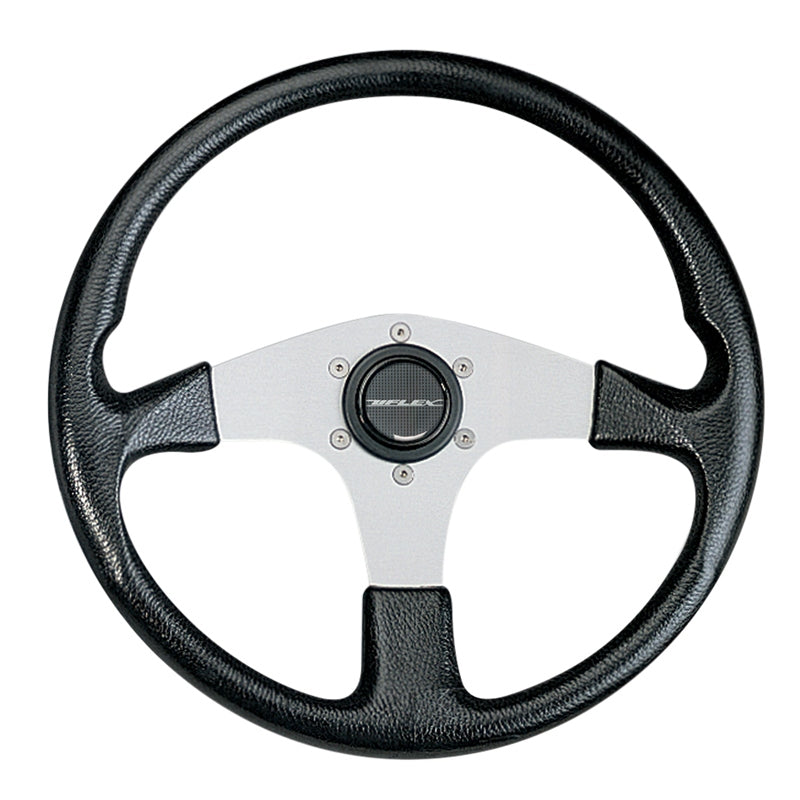 Uflex Corse BS Wheel Black PVC Slvr Spke Marine Boat