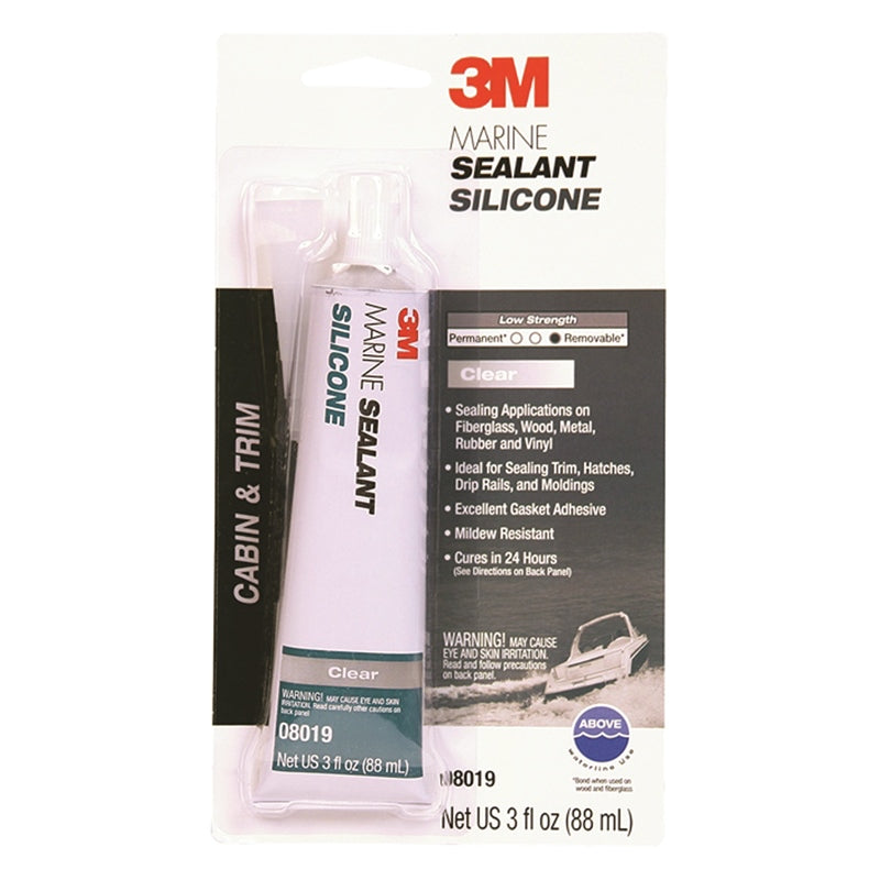 3M 8019 Slcn Clear MD/Res 3OZ Tube Marine Boat
