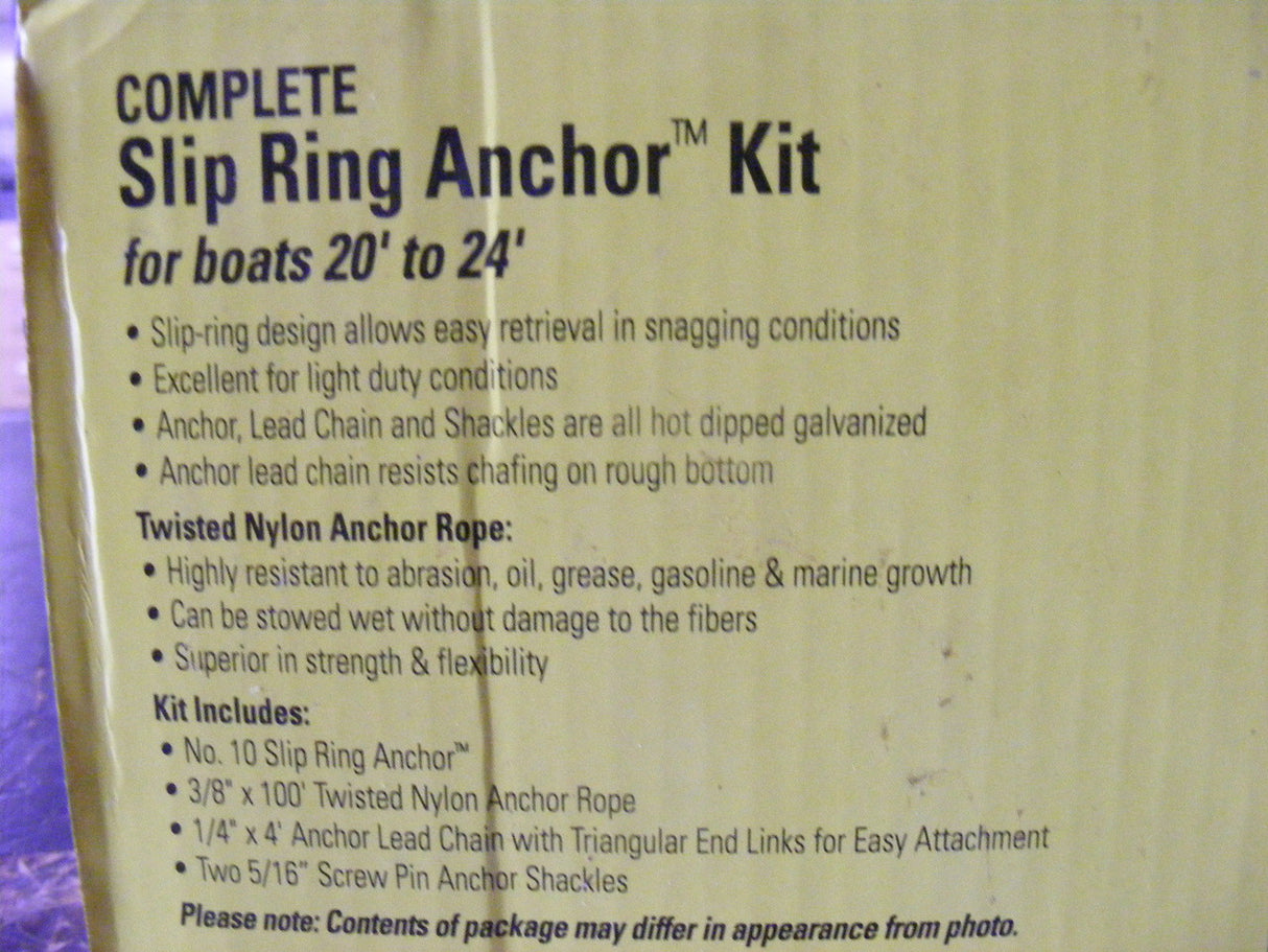 Marpac 7-2303 Poseidon Slip-Ring 10 Lbs Anchor KIT Rope 3/8-Chain Boat 20'-24'